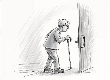 A senior with dementia slips past an unlocked door.